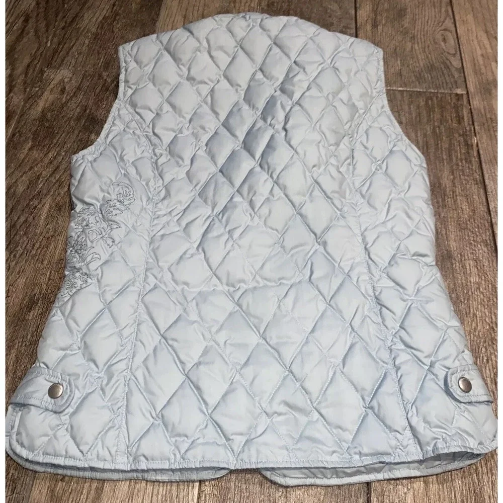 Eddie Bauer Womens Premium Goose Down Puffer‎ Vest Blueish Green SZ XS X-small